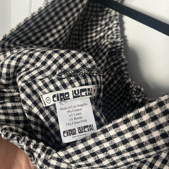 Ciao Lucia Ezio Black Gingham Top - Picture 3 of 3